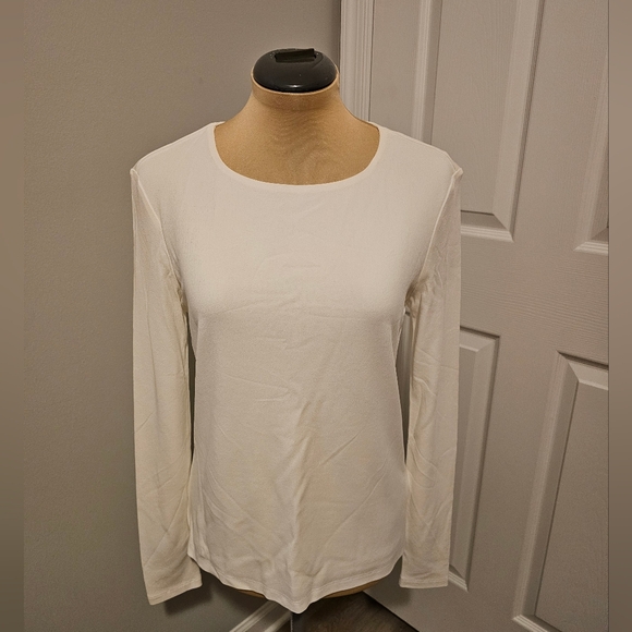 MM LAFLEUR NWOT Lindy Ivory Scoopneck Layered Lined Classic Pullover Top Sz S - Picture 6 of 9